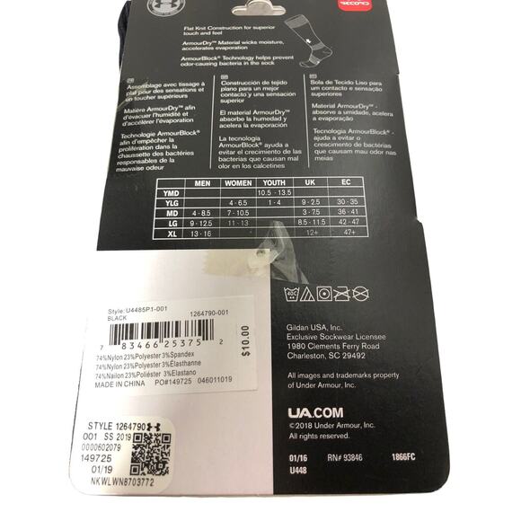 Under Armour UA Soccer‎ Over-The-Calf Socks, Adult LG Performance, Black - Picture 5 of 8